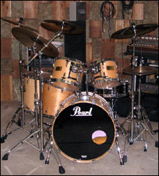 Ron Briggs drumset in his drum lessons studio